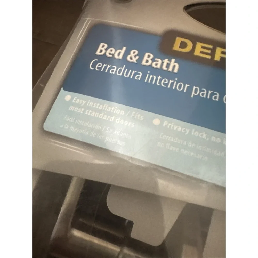 DEFIANT Olympic Bed & Bath Locking Door Lever Knob Stainless 721 193 New
